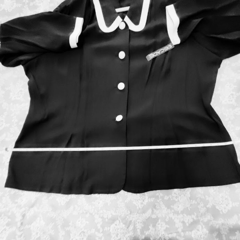 *NEW* Vintage Decade Designs 2-Pc Suit, pull on Pants, Black & White, Size 26W - Picture 10 of 16